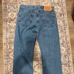 Levi's Men's Straight-Leg Jeans in Md Blue Wash, style 501, 30x34, button fly